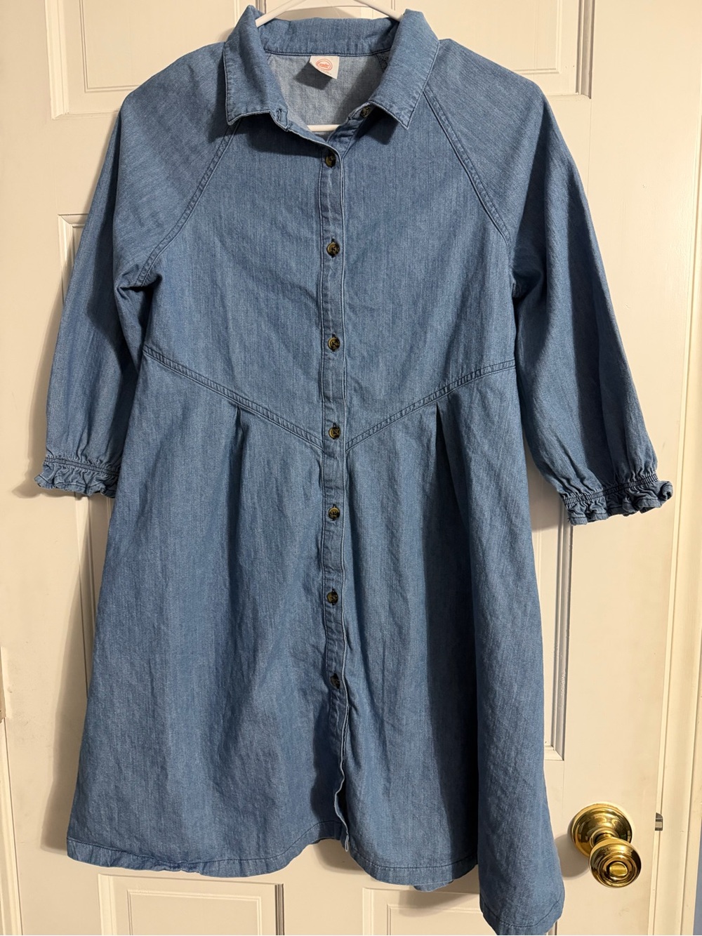wonder nation Light Blue Denim Button-Front Dress